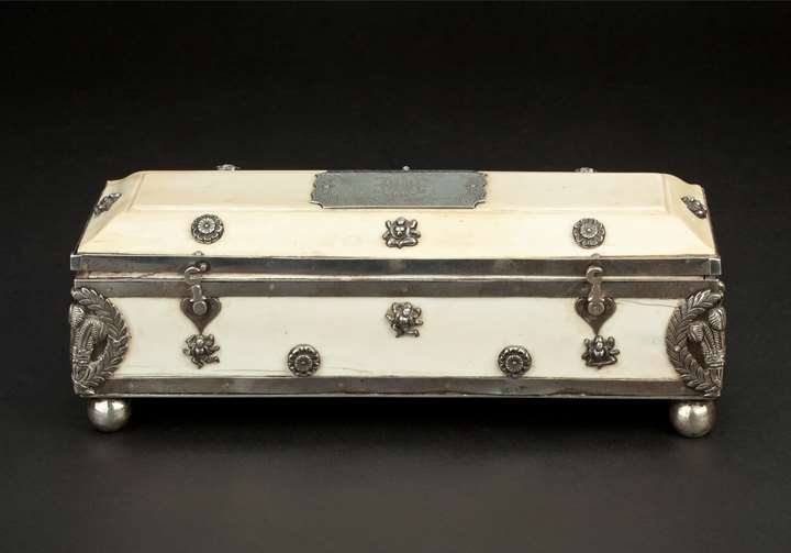 Ivory Box Engraved with Prince of Wales Feathers